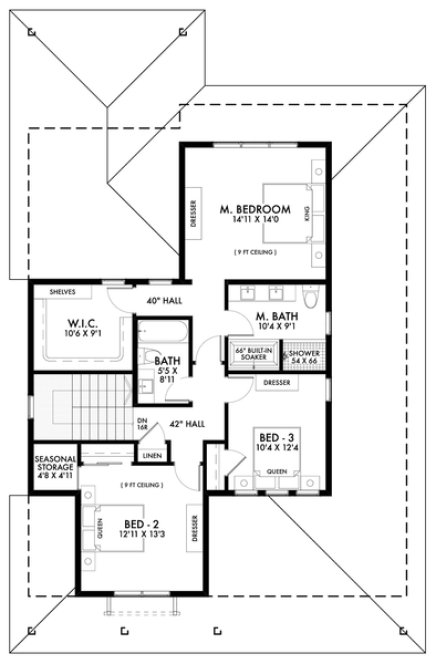 Second Floor Plan for House Plan #596632