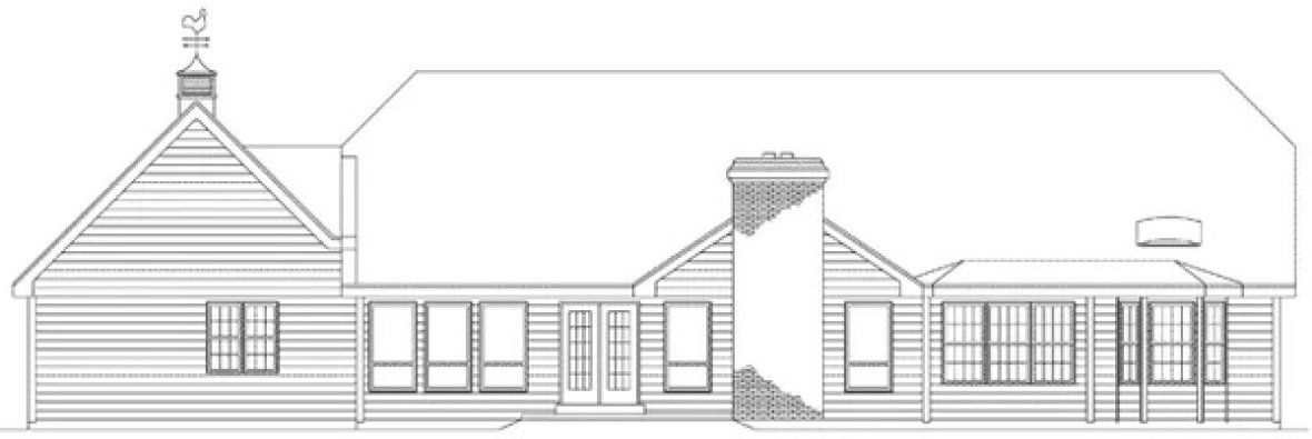 Rear Elevation for House Plan #634782