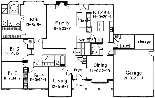 Main Floor Plan for House Plan #634782