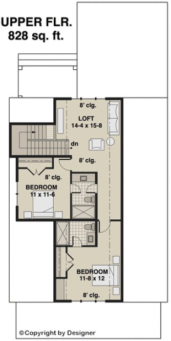 Second Floor Plan for House Plan #283042