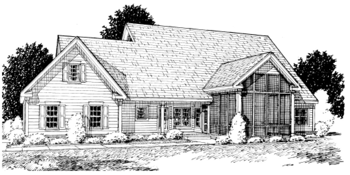 Rear Elevation for House Plan #242414