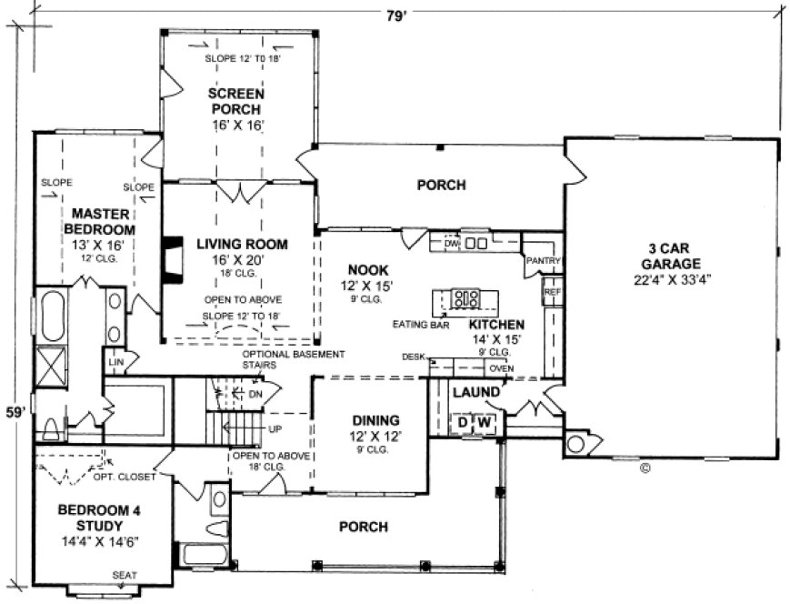 Main Floor Plan for House Plan #242414