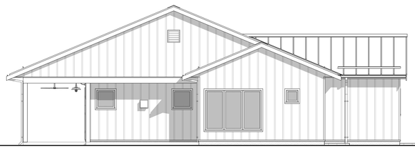 Rear Elevation for House Plan #593491