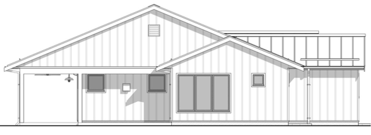 Rear Elevation for House Plan #591081