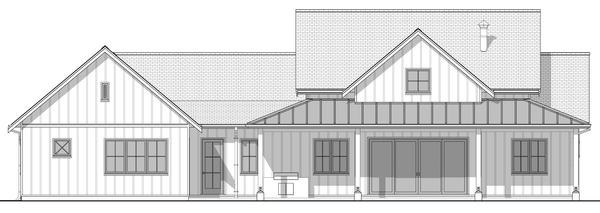 Rear Elevation for House Plan #596152