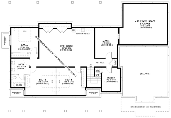 Basement Plan for House Plan #596152