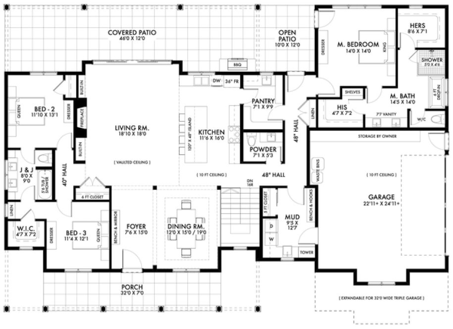 Main Floor Plan for House Plan #596152