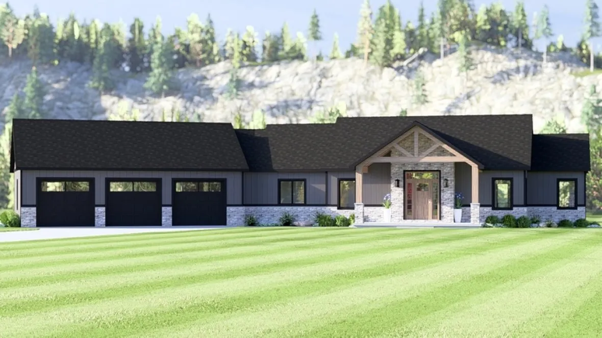 Full Rendering for House Plan #758371