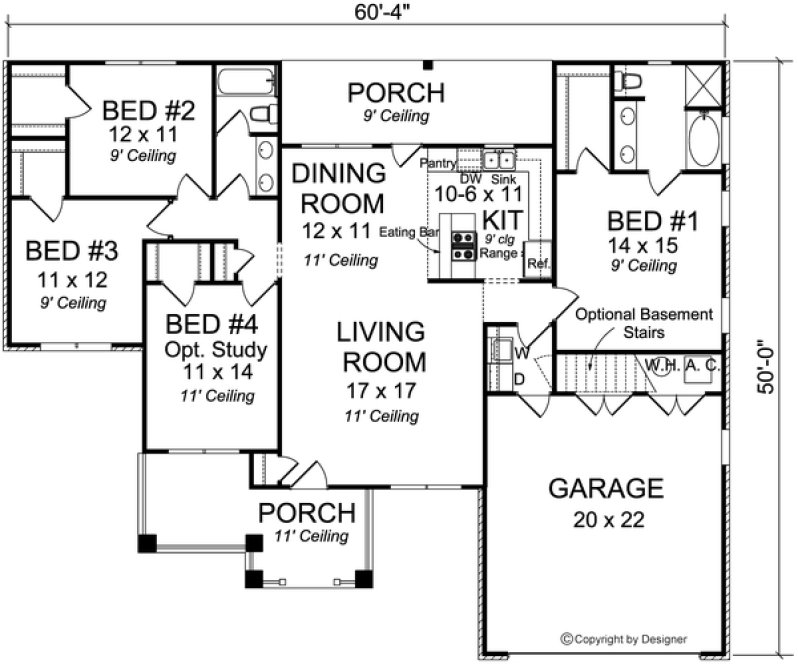 Main Floor Plan for House Plan #246361