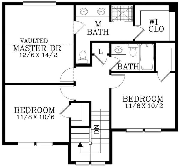 Second Floor Plan for House Plan #859641