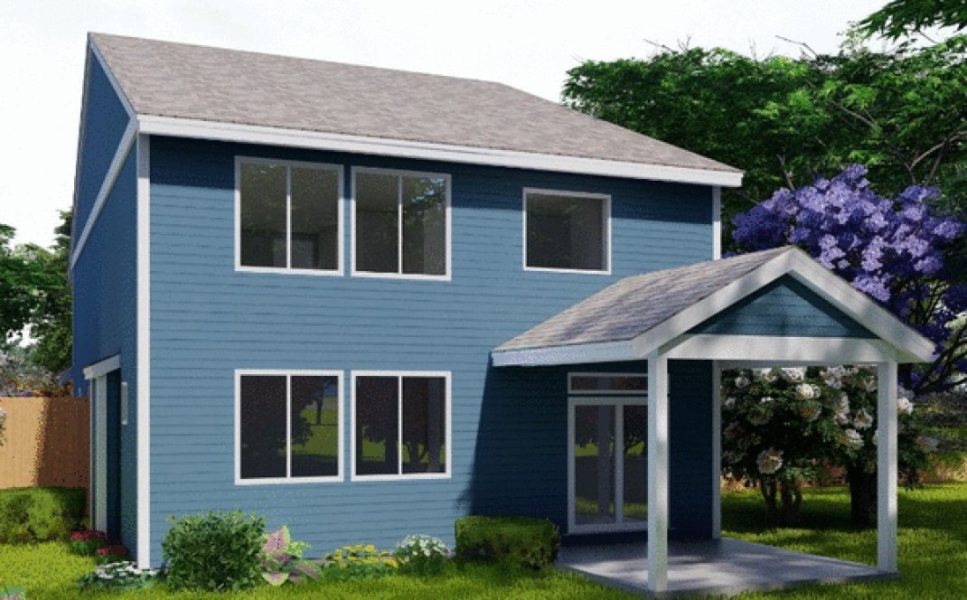 Rear Elevation for House Plan #855422