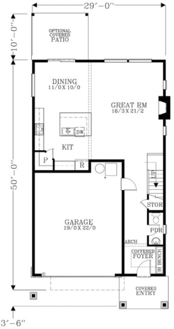 Main Floor Plan for House Plan #855422
