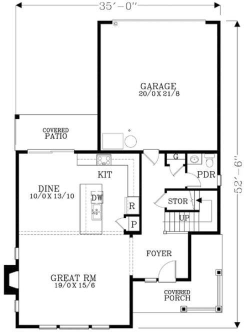 Main Floor Plan for House Plan #859312