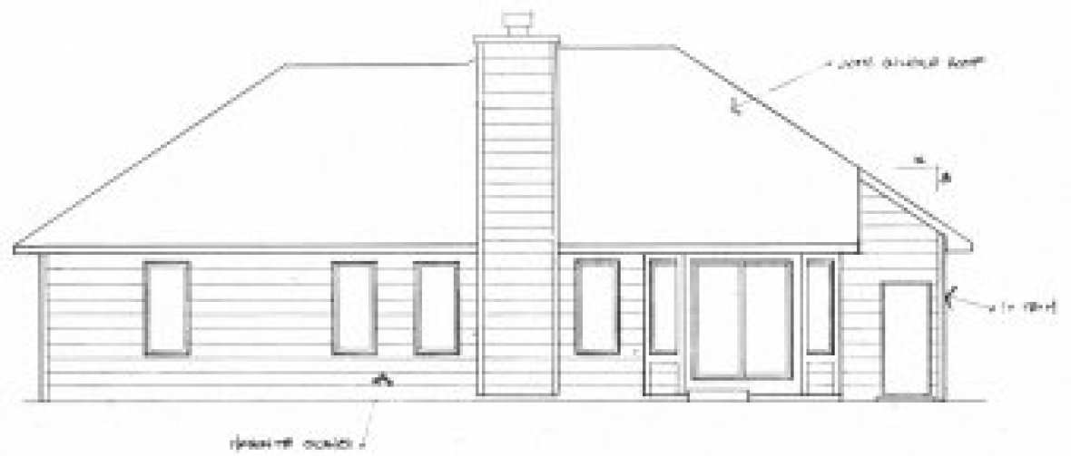 Rear Elevation for House Plan #356041
