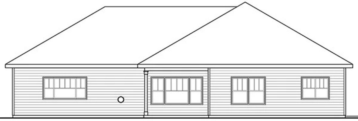 Rear Elevation for House Plan #343902
