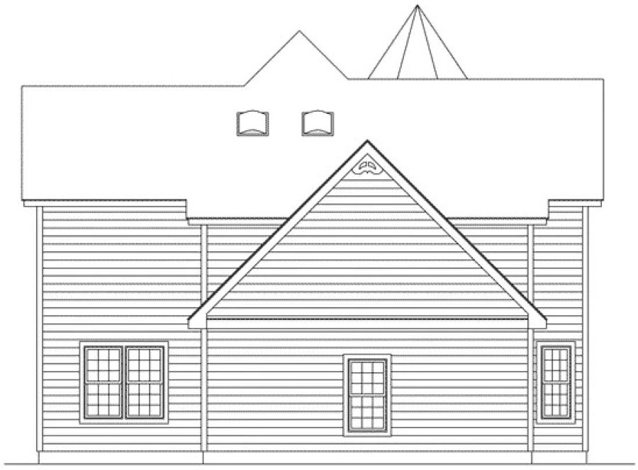 Rear Elevation for House Plan #631502