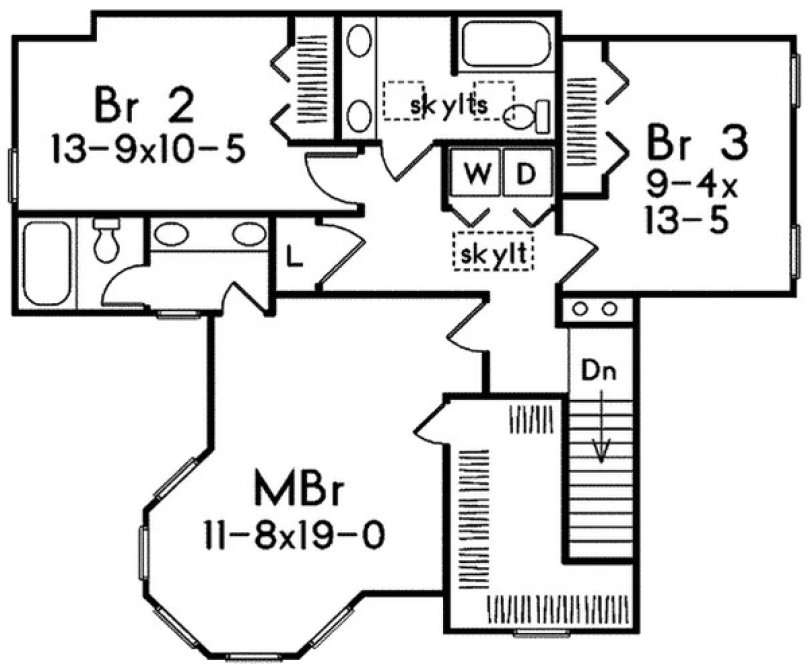 Second Floor Plan for House Plan #631502