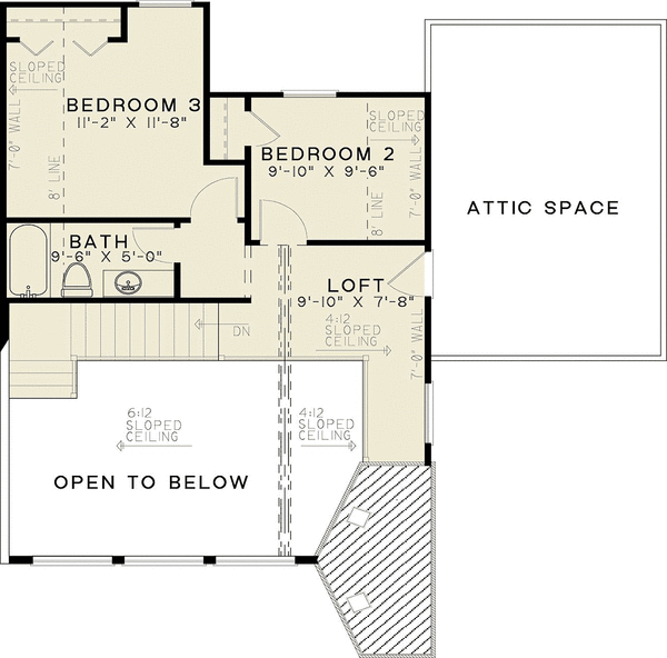 Second Floor Plan for House Plan #318131