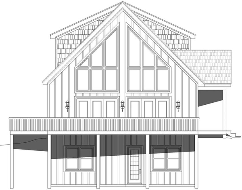 Left Elevation for House Plan #692591