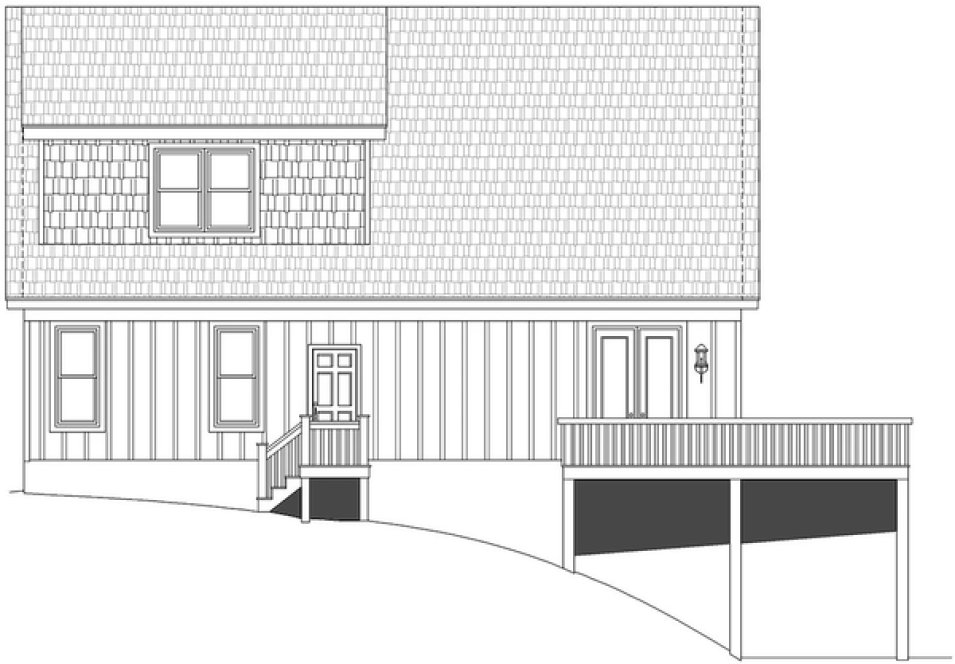 Rear Elevation for House Plan #692591