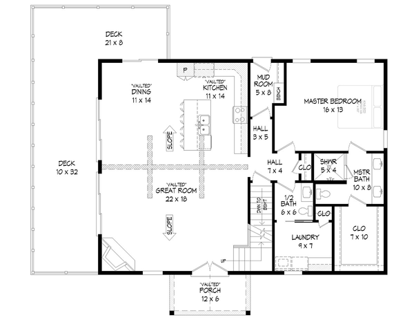 Main Floor Plan for House Plan #692591