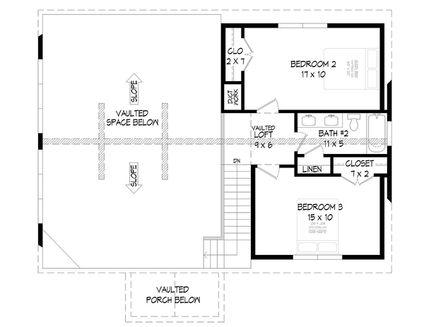 Second Floor Plan for House Plan #692591