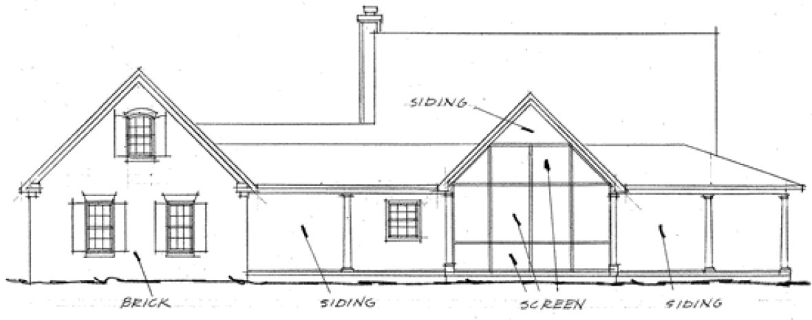 Rear Elevation for House Plan #248414