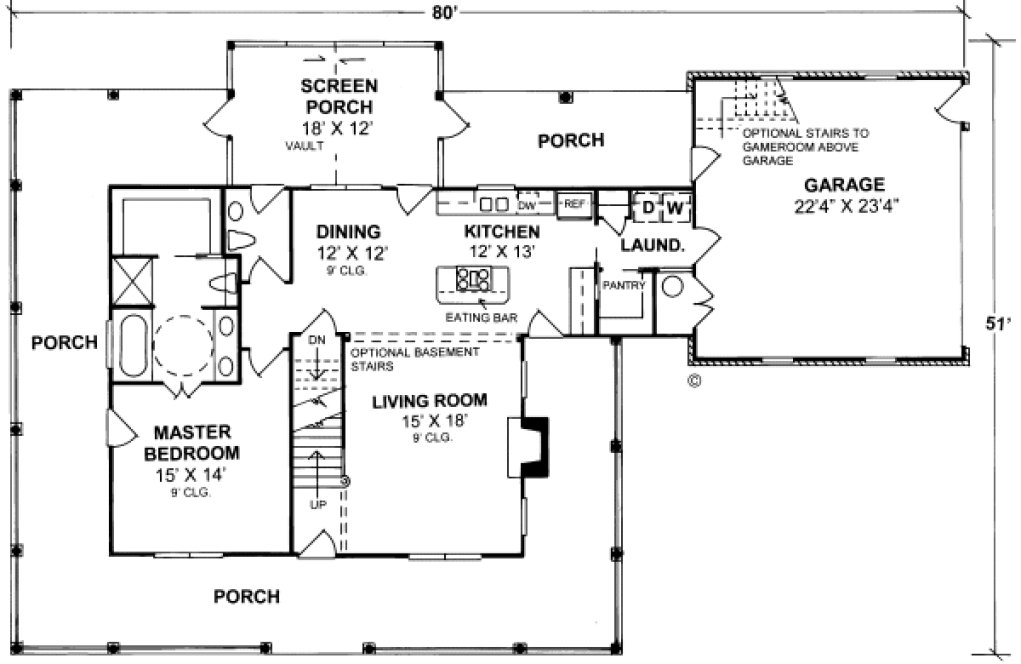 Main Floor Plan for House Plan #248414