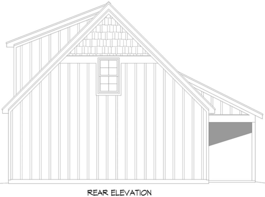 Rear Elevation for House Plan #693672