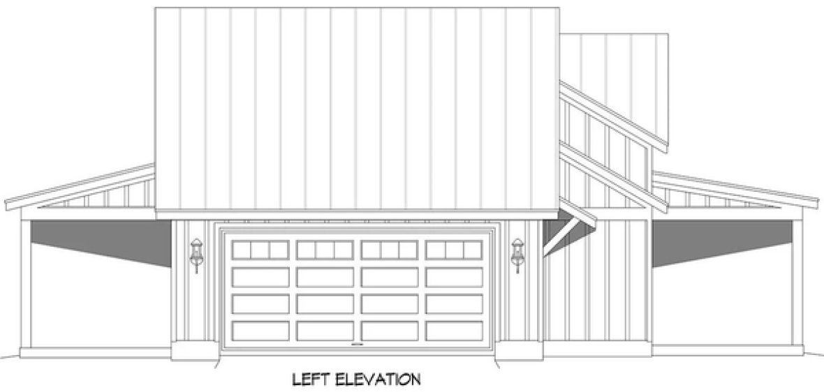 Left Elevation for House Plan #698122