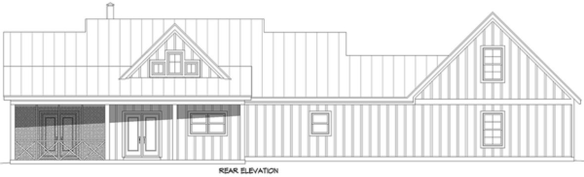 Rear Elevation for House Plan #698122