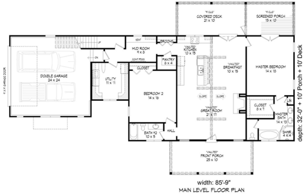 Main Floor Plan for House Plan #698122