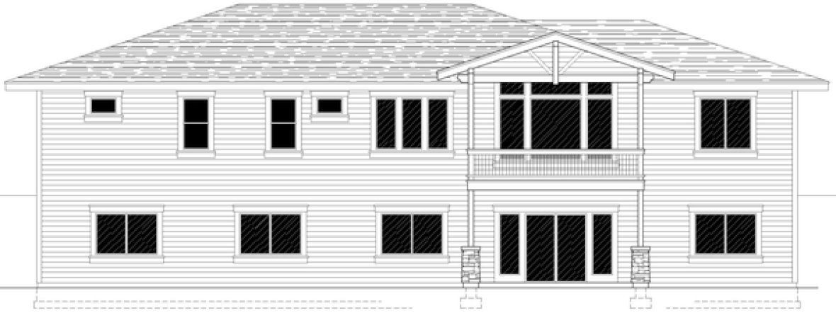 Rear Elevation for House Plan #804032
