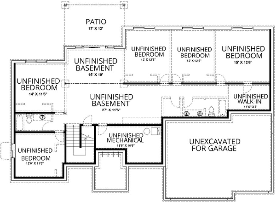 Basement Plan for House Plan #804032