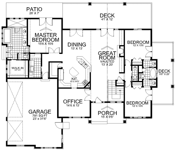 Main Floor Plan for House Plan #809932