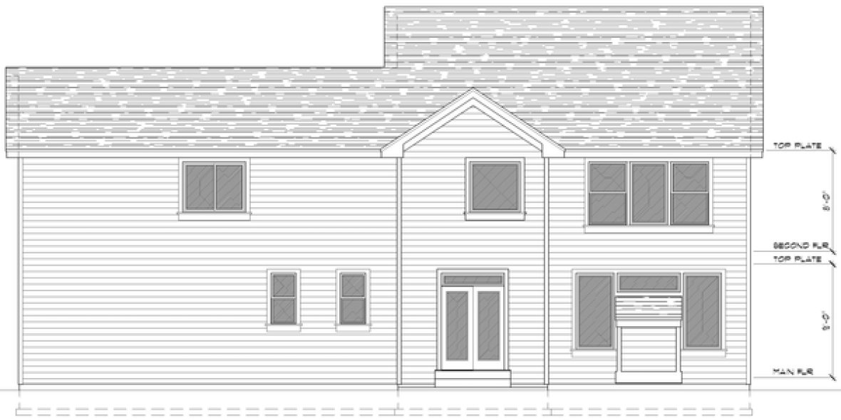 Rear Elevation for House Plan #803682