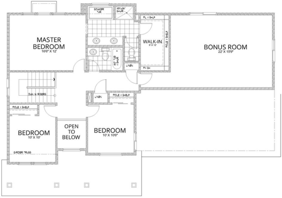 Second Floor Plan for House Plan #803682