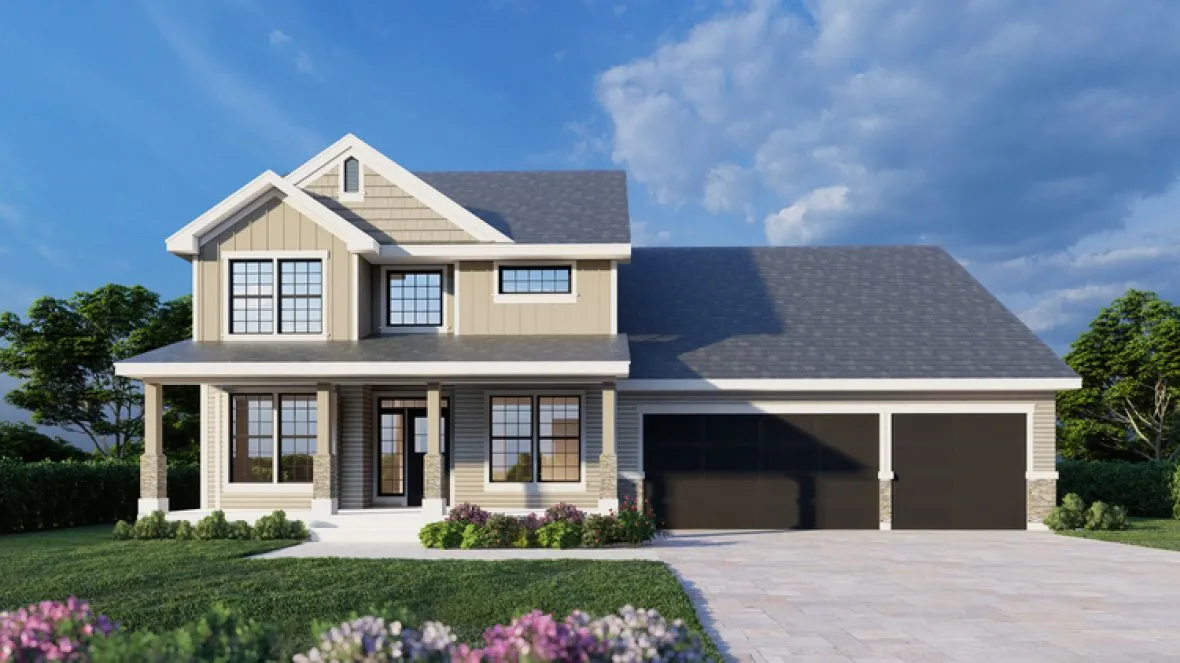 Full Rendering for House Plan #803682