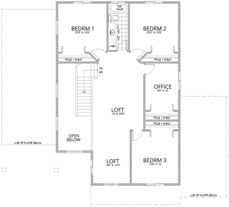 Second Floor Plan for House Plan #807872
