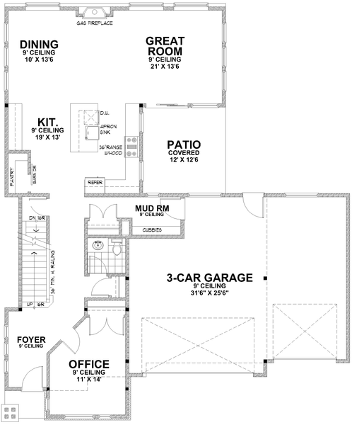 Main Floor Plan for House Plan #805592