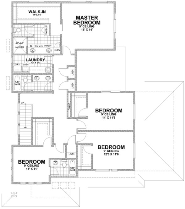 Second Floor Plan for House Plan #805592
