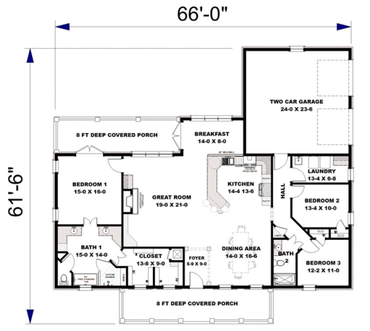 Main Floor Plan for House Plan #435902