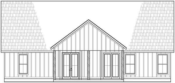 Rear Elevation for House Plan #909391