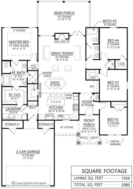 Main Floor Plan for House Plan #909391