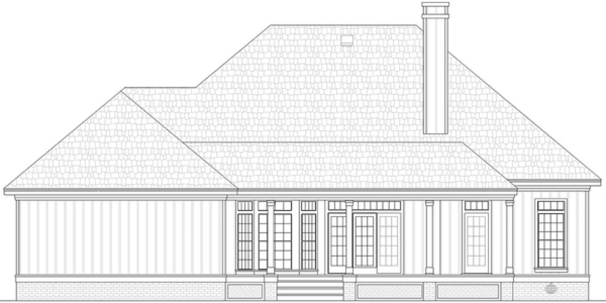 Rear Elevation for House Plan #482981