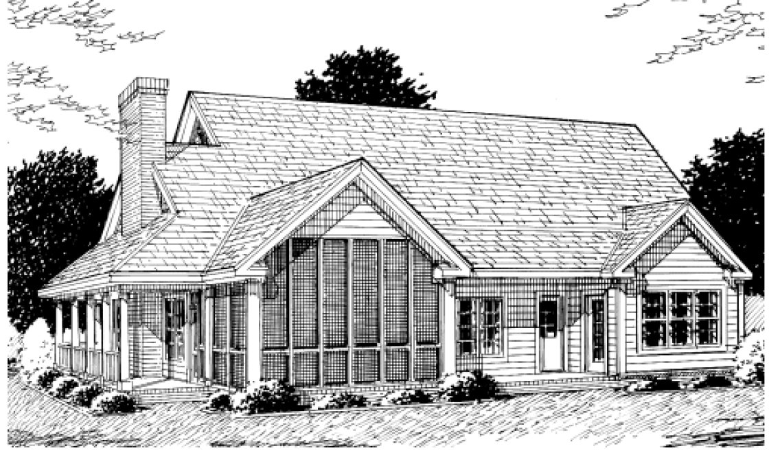 Rear Elevation for House Plan #245142