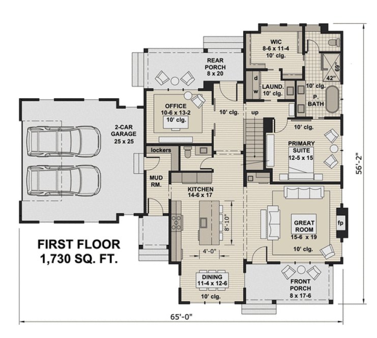Main Floor Plan for House Plan #283372