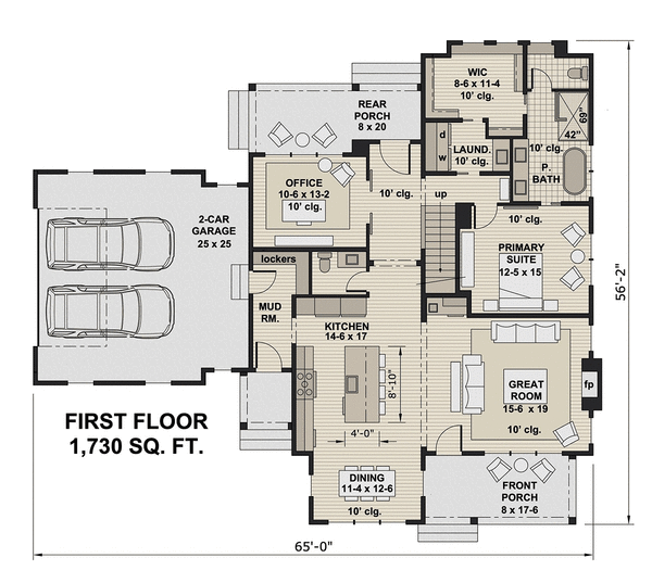 Main Floor Plan for House Plan #283372