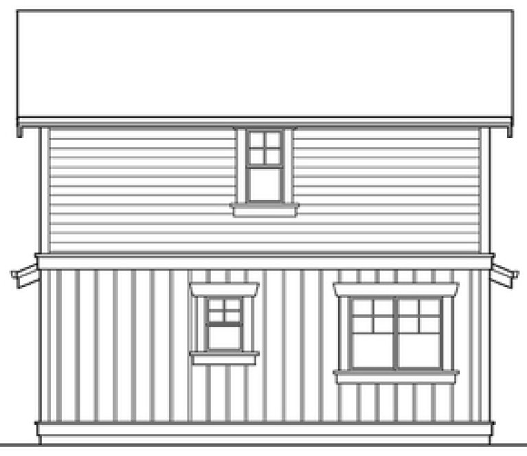 Rear Elevation for House Plan #331001