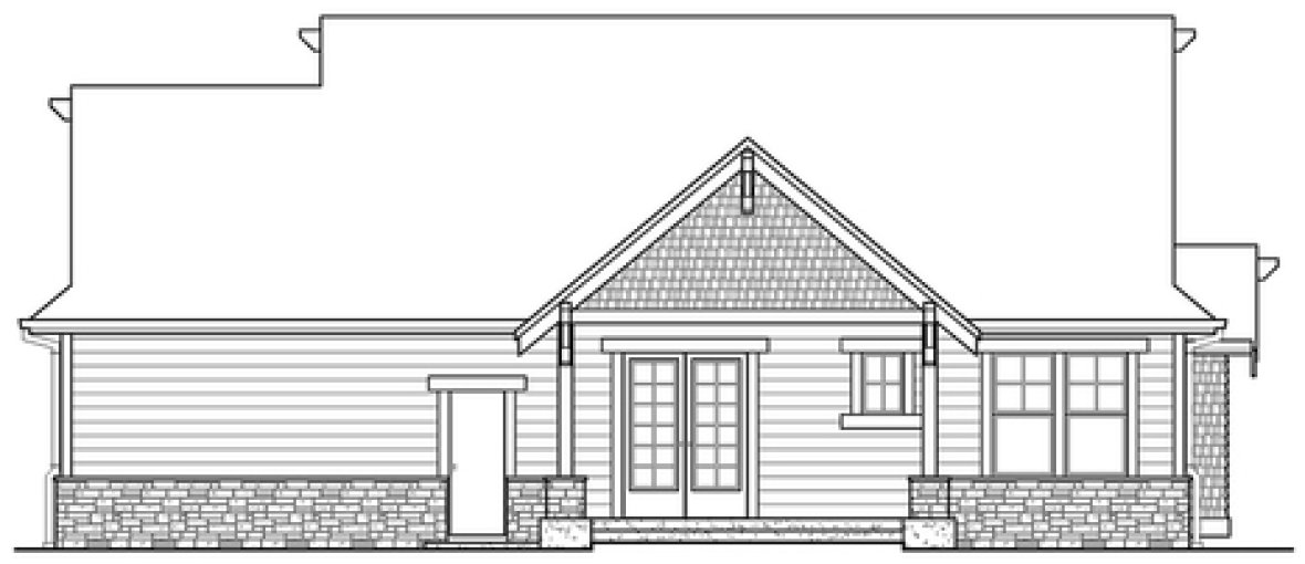 Rear Elevation for House Plan #331002